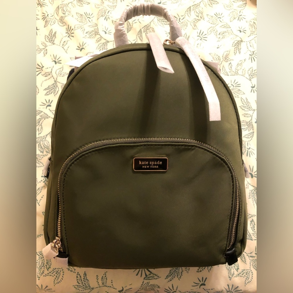 Dark Forest Green Kate Spade backpack purse; brand new with Tags.